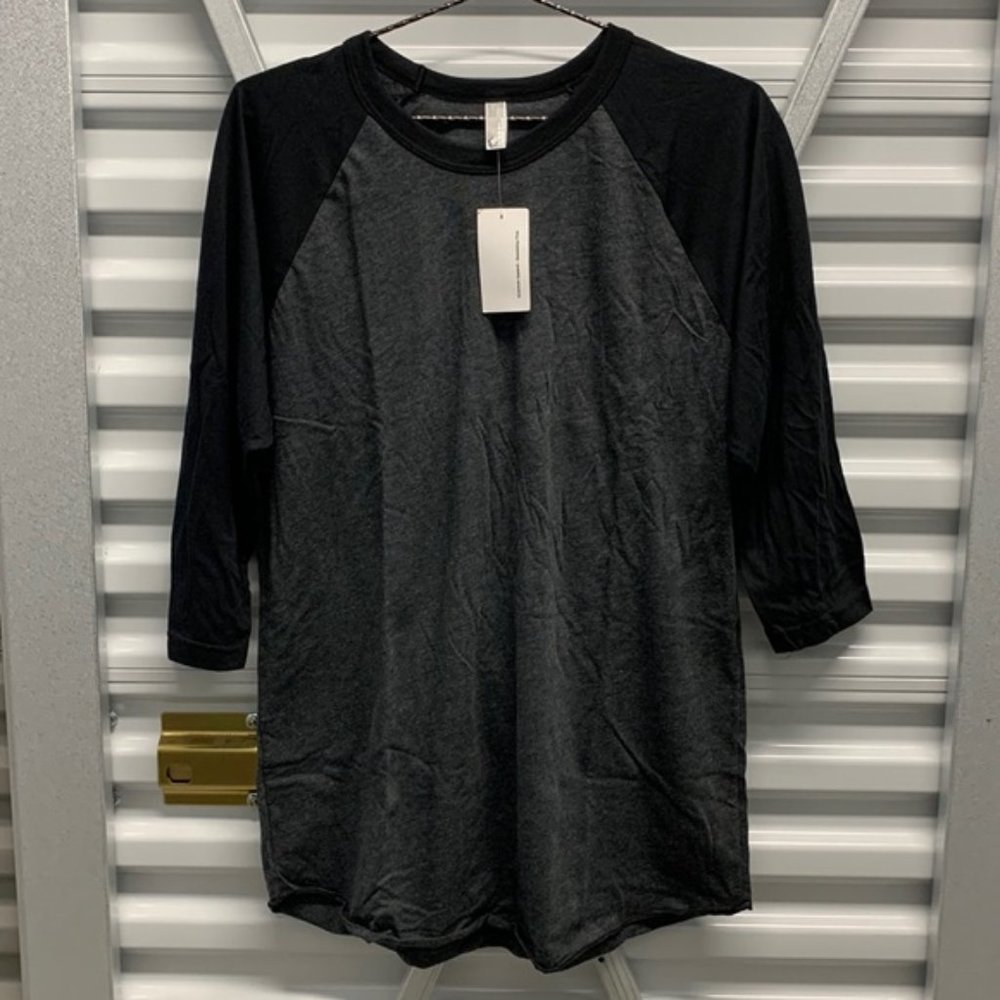 American Apparel 3/4 Length Sleeve Baseball T-shirt Cotton Polyester Blend